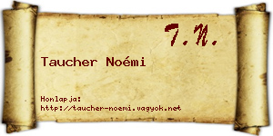 Taucher Noémi névjegykártya